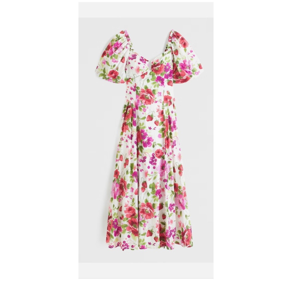 Abercrombie & Fitch Floral Midi Dress - Red and Pink - Picture 2 of 10